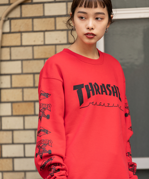 THRASHER(スラッシャー)の「THRASHER/スラッシャー MULTI-E CREW SWEAT スウェットトレーナー(スウェット・メンズ・ホワイト/ブラック/パープル/レッド・M/L/XL)」の2枚目の写真