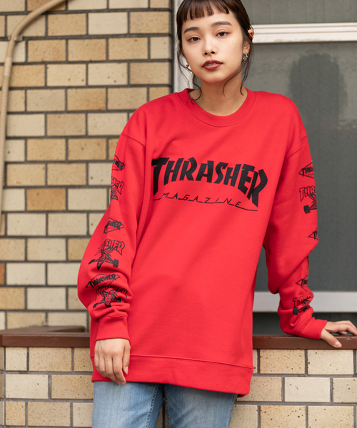 THRASHER(スラッシャー)の「THRASHER/スラッシャー MULTI-E CREW SWEAT スウェットトレーナー(スウェット・メンズ・ホワイト/ブラック/パープル/レッド・M/L/XL)」の8枚目の写真