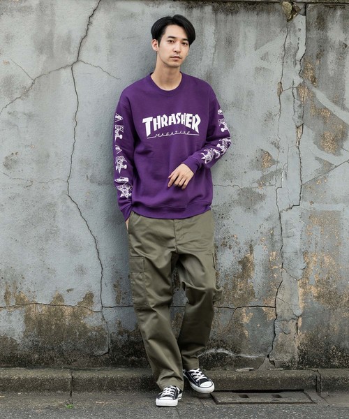 THRASHER(スラッシャー)の「THRASHER/スラッシャー MULTI-E CREW SWEAT スウェットトレーナー(スウェット・メンズ・ホワイト/ブラック/パープル/レッド・M/L/XL)」の9枚目の写真