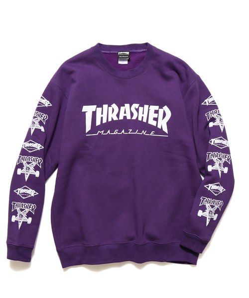 THRASHER(スラッシャー)の「THRASHER/スラッシャー MULTI-E CREW SWEAT スウェットトレーナー(スウェット・メンズ・ホワイト/ブラック/パープル/レッド・M/L/XL)」の11枚目の写真