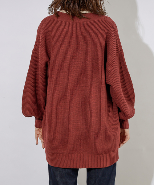 natural couture(ナチュラルクチュール)の「ベルト付きミドルカーディガン(カーディガン/ボレロ・レディース・ブラウン/オフホワイト/ピンク/レンガ・FREE)」の15枚目の写真