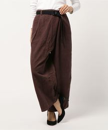 コーデュロイベルト付きワイドパンツ