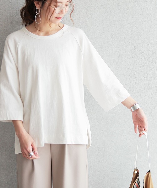 reca(レカ)の「7分袖ラグランカットソー(Tシャツ/カットソー・レディース・ブラック/オフホワイト/カーキ・FREE)」の19枚目の写真