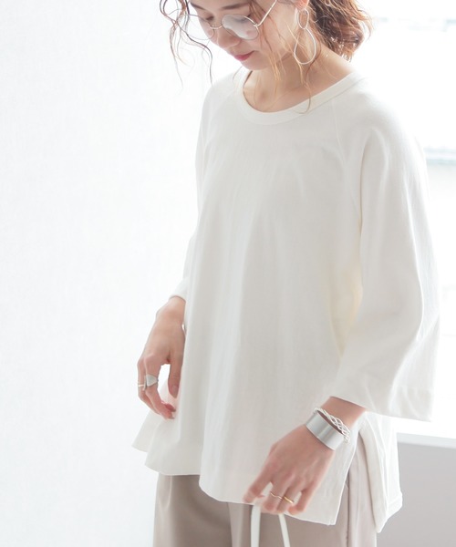 reca(レカ)の「7分袖ラグランカットソー(Tシャツ/カットソー・レディース・ブラック/オフホワイト/カーキ・FREE)」の16枚目の写真