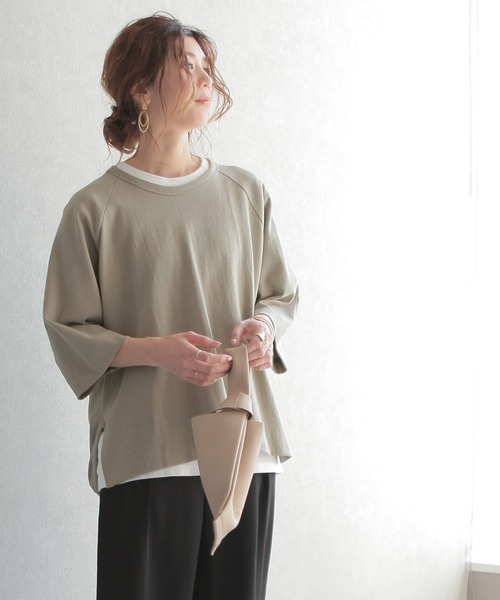 reca(レカ)の「7分袖ラグランカットソー(Tシャツ/カットソー・レディース・ブラック/オフホワイト/カーキ・FREE)」の21枚目の写真