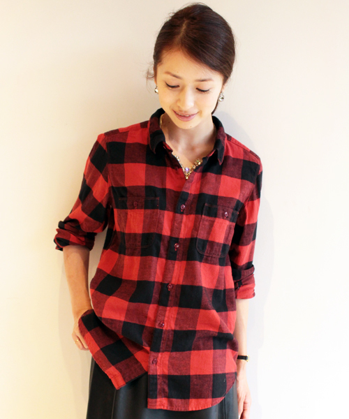 BEAUTY&YOUTH UNITED ARROWS(ビューティーアンドユースユナイテッドアローズ)の「BYBC ∵ネルチェックシャツ◆(シャツ/ブラウス・レディース・オフホワイト/ネイビー/レッド/その他1/その他2・SMALL/MEDIUM)」の1枚目の写真