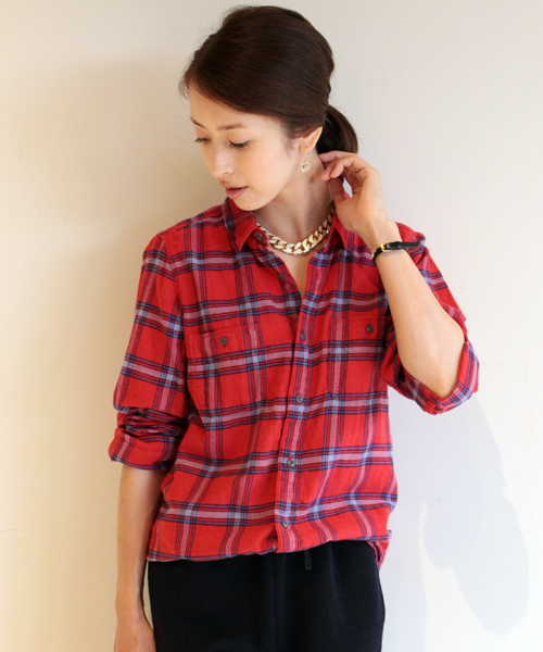 BEAUTY&YOUTH UNITED ARROWS(ビューティーアンドユースユナイテッドアローズ)の「BYBC ∵ネルチェックシャツ◆(シャツ/ブラウス・レディース・オフホワイト/ネイビー/レッド/その他1/その他2・SMALL/MEDIUM)」の4枚目の写真