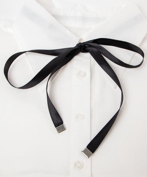 WEGO（ウィゴー）の「WEGO/メタルポイントリボン付き付け襟（付け襟・レディース・ホワイト・FREE）」の6枚目の写真