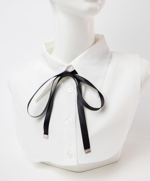 WEGO（ウィゴー）の「WEGO/メタルポイントリボン付き付け襟（付け襟・レディース・ホワイト・FREE）」の7枚目の写真