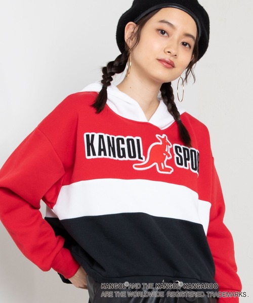 KANGOL（カンゴール）の「∴WEGO/KANGOL SPORT別注カラードロストパーカー（パーカー・レディース・グリーン/レッド/ブラック/イエロー/ブルー・FREE）」の2枚目の写真