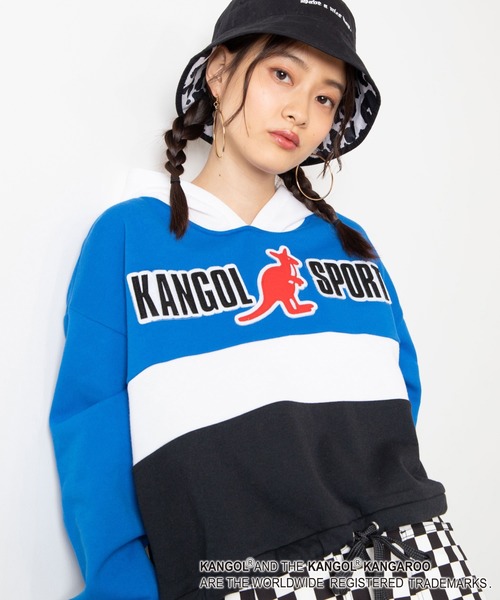 KANGOL（カンゴール）の「∴WEGO/KANGOL SPORT別注カラードロストパーカー（パーカー・レディース・グリーン/レッド/ブラック/イエロー/ブルー・FREE）」の4枚目の写真