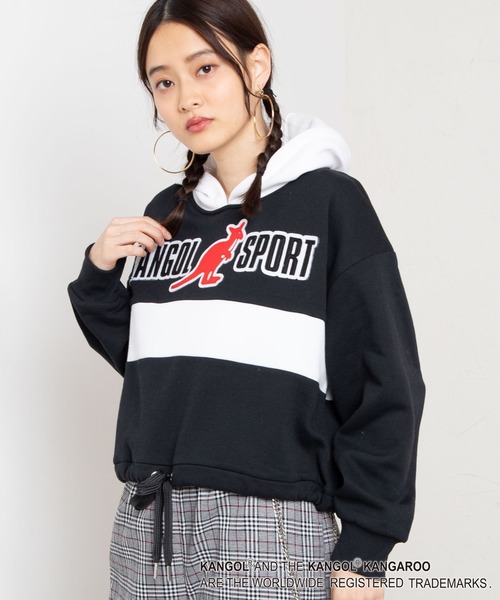 KANGOL（カンゴール）の「∴WEGO/KANGOL SPORT別注カラードロストパーカー（パーカー・レディース・グリーン/レッド/ブラック/イエロー/ブルー・FREE）」の3枚目の写真