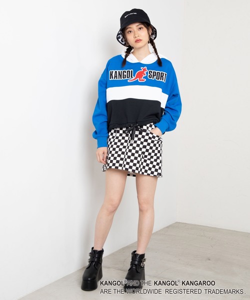 KANGOL（カンゴール）の「∴WEGO/KANGOL SPORT別注カラードロストパーカー（パーカー・レディース・グリーン/レッド/ブラック/イエロー/ブルー・FREE）」の6枚目の写真