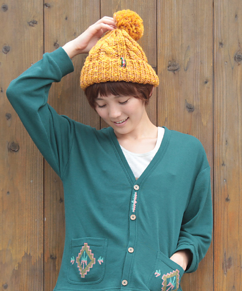 チチカカ(チチカカ)の「ペルーテープMIXニッティングキャップ(ニットキャップ/ビーニー・レディース・ブラック/カーキ/ネイビー/イエロー/レッド・FREE)」の15枚目の写真