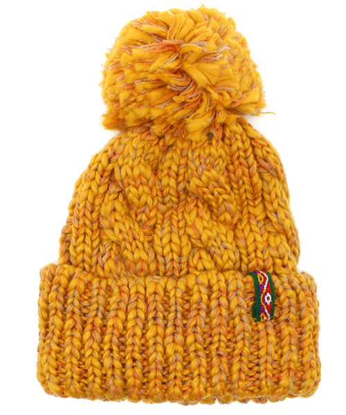 チチカカ(チチカカ)の「ペルーテープMIXニッティングキャップ(ニットキャップ/ビーニー・レディース・ブラック/カーキ/ネイビー/イエロー/レッド・FREE)」の1枚目の写真