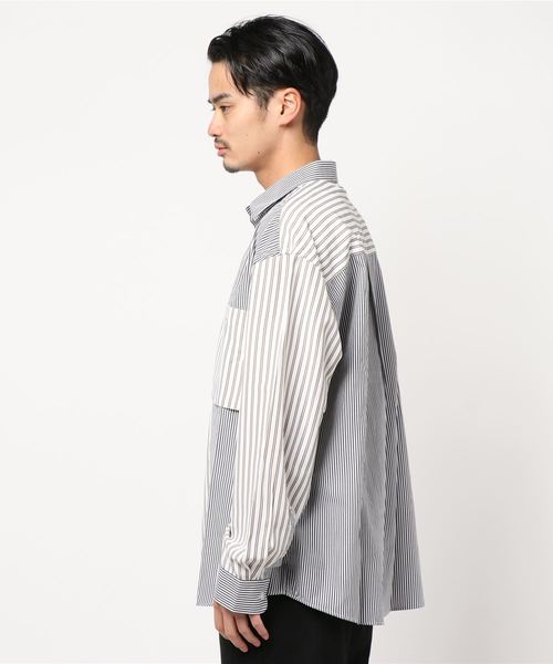 JUNRED（ジュンレッド）の「ストライプスウィッチシャツ（シャツ/ブラウス・メンズ・ブルー/グレー・L/M）」の3枚目の写真