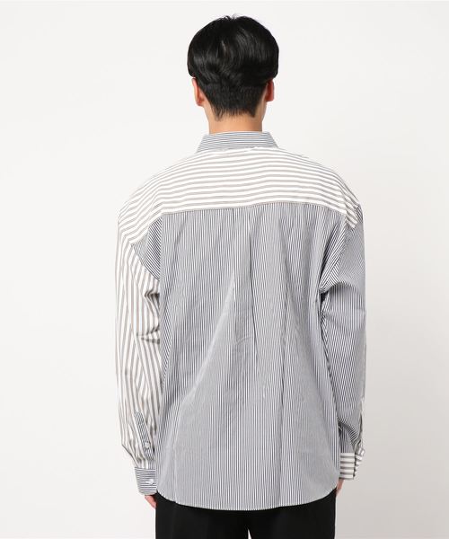 JUNRED（ジュンレッド）の「ストライプスウィッチシャツ（シャツ/ブラウス・メンズ・ブルー/グレー・L/M）」の4枚目の写真