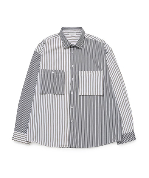 JUNRED（ジュンレッド）の「ストライプスウィッチシャツ（シャツ/ブラウス・メンズ・ブルー/グレー・L/M）」の2枚目の写真