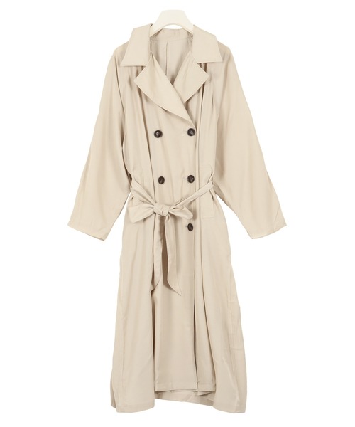 KOBE LETTUCE（コウベレタス）の「シャイニーツイルトレンチコート（トレンチコート・レディース・ベージュ/カーキ/ブルー/アイボリー・FREE）」の2枚目の写真