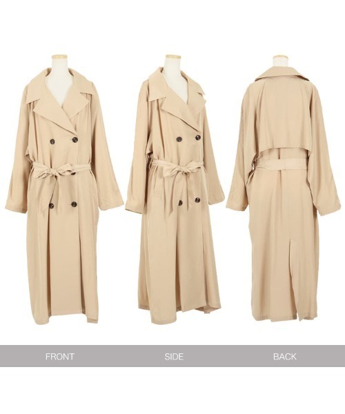 KOBE LETTUCE（コウベレタス）の「シャイニーツイルトレンチコート（トレンチコート・レディース・ベージュ/カーキ/ブルー/アイボリー・FREE）」の9枚目の写真