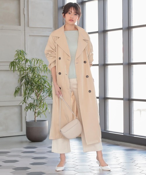KOBE LETTUCE（コウベレタス）の「シャイニーツイルトレンチコート（トレンチコート・レディース・ベージュ/カーキ/ブルー/アイボリー・FREE）」の8枚目の写真