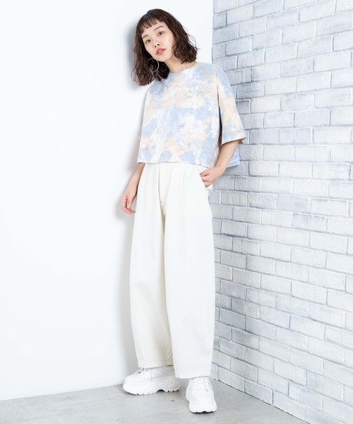 WEGO（ウィゴー）の「WEGO/タイダイワイドショートTシャツ（Tシャツ/カットソー・レディース・ピンク/パープル/ブルー・FREE）」の7枚目の写真