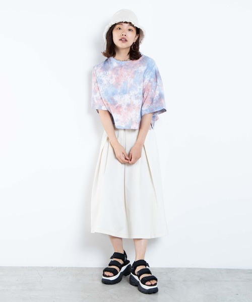 WEGO（ウィゴー）の「WEGO/タイダイワイドショートTシャツ（Tシャツ/カットソー・レディース・ピンク/パープル/ブルー・FREE）」の20枚目の写真