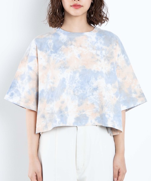 WEGO（ウィゴー）の「WEGO/タイダイワイドショートTシャツ（Tシャツ/カットソー・レディース・ピンク/パープル/ブルー・FREE）」の5枚目の写真