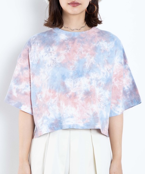 WEGO（ウィゴー）の「WEGO/タイダイワイドショートTシャツ（Tシャツ/カットソー・レディース・ピンク/パープル/ブルー・FREE）」の11枚目の写真