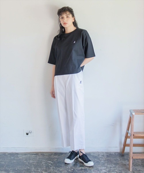 KANGOL（カンゴール）の「KANGOL【カンゴール】タックワイドパンツ（その他パンツ・レディース・ホワイト/ブラック・M/L/XL）」の3枚目の写真