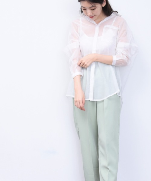 ap retro（アプレトロ）の「カラーシアBIGシャツ【ZOZO限定アイテム】（シャツ/ブラウス・レディース・パープル/オフホワイト/イエロー/オレンジ/グリーン・FREE）」の10枚目の写真