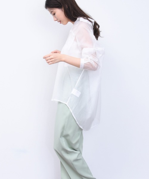 ap retro（アプレトロ）の「カラーシアBIGシャツ【ZOZO限定アイテム】（シャツ/ブラウス・レディース・パープル/オフホワイト/イエロー/オレンジ/グリーン・FREE）」の11枚目の写真