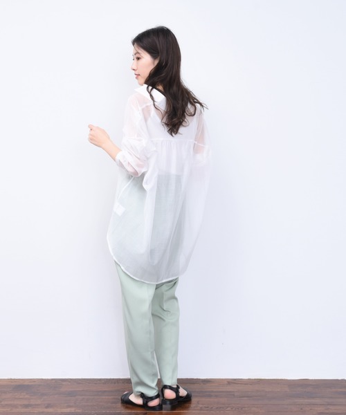 ap retro（アプレトロ）の「カラーシアBIGシャツ【ZOZO限定アイテム】（シャツ/ブラウス・レディース・パープル/オフホワイト/イエロー/オレンジ/グリーン・FREE）」の14枚目の写真