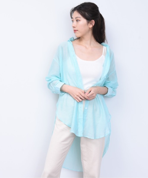 ap retro（アプレトロ）の「カラーシアBIGシャツ【ZOZO限定アイテム】（シャツ/ブラウス・レディース・パープル/オフホワイト/イエロー/オレンジ/グリーン・FREE）」の15枚目の写真