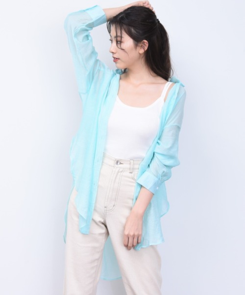 ap retro（アプレトロ）の「カラーシアBIGシャツ【ZOZO限定アイテム】（シャツ/ブラウス・レディース・パープル/オフホワイト/イエロー/オレンジ/グリーン・FREE）」の17枚目の写真