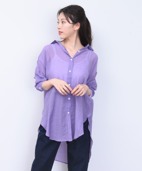 ap retro（アプレトロ）の「カラーシアBIGシャツ【ZOZO限定アイテム】（シャツ/ブラウス・レディース・パープル/オフホワイト/イエロー/オレンジ/グリーン・FREE）」の22枚目の写真