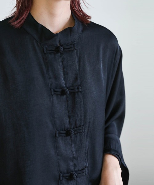 select MOCA（セレクトモカ）の「2020 A/W チャイナシャツ(スタンドカラーサイドスリットボタンデザインシャツ)（シャツ/ブラウス・レディース・ブラウン/モカ/スミクロ・FREE）」の20枚目の写真