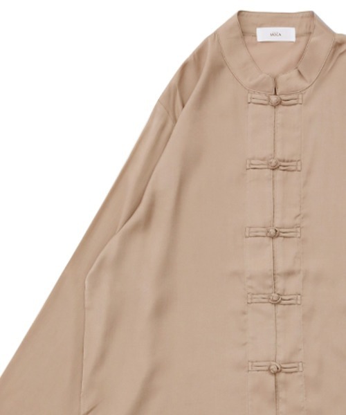select MOCA（セレクトモカ）の「2020 A/W チャイナシャツ(スタンドカラーサイドスリットボタンデザインシャツ)（シャツ/ブラウス・レディース・ブラウン/モカ/スミクロ・FREE）」の13枚目の写真