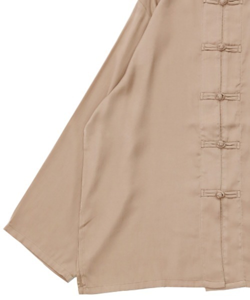 select MOCA（セレクトモカ）の「2020 A/W チャイナシャツ(スタンドカラーサイドスリットボタンデザインシャツ)（シャツ/ブラウス・レディース・ブラウン/モカ/スミクロ・FREE）」の14枚目の写真