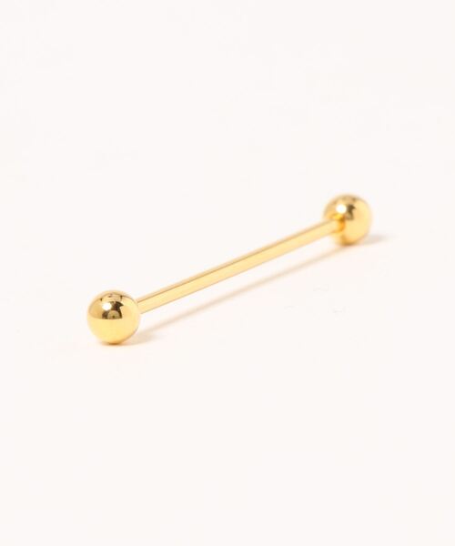 MORPH（モルフ）の「MORPH モルフ  バーベルボディーピアス 14ゲージ 30mm~50mm（ピアス（片耳用）・メンズ・ゴールド・38/30/36/48/50/42/44/40/32/34/46）」の2枚目の写真