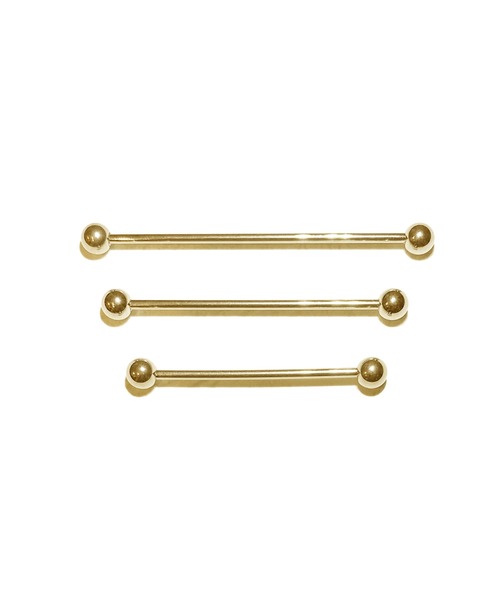 MORPH（モルフ）の「MORPH モルフ  バーベルボディーピアス 14ゲージ 30mm~50mm（ピアス（片耳用）・メンズ・ゴールド・38/30/36/48/50/42/44/40/32/34/46）」の5枚目の写真