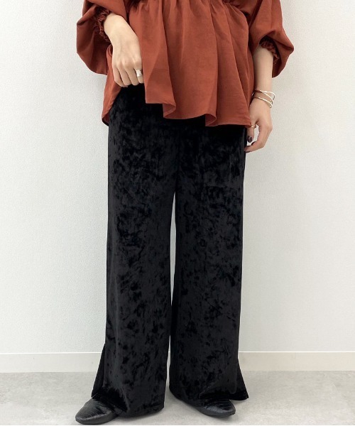apres jour mignon(アプレジュールミニョン)の「クラッシュベロアパンツ【ZOZOTOWN限定アイテム】(その他パンツ・レディース・ダークブラウン/ライトベージュ/パープル/ブルー系その他/モカ/ブラック・フリー)」の8枚目の写真