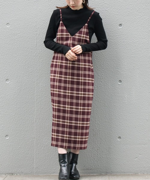 セール 洗える Trチェックキャミワンピース 小さいサイズ 大きいサイズ対応 ワンピース Laveange ラビアンジェ のファッション通販 Zozotown