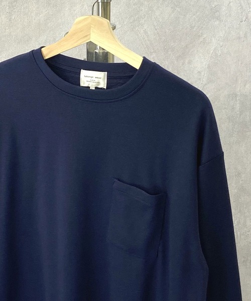 Beno（ビーノ）の「T/Cポンチ ワイドシルエット ロングスリーブ Tシャツ（Tシャツ/カットソー・メンズ・オフホワイト/ブラック/ダークグレー/グレイッシュベージュ/サンドベージュ/ダークブラウン/ダークグリーン/ネイビー・M/L）」の12枚目の写真