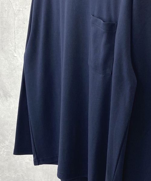 Beno（ビーノ）の「T/Cポンチ ワイドシルエット ロングスリーブ Tシャツ（Tシャツ/カットソー・メンズ・オフホワイト/ブラック/ダークグレー/グレイッシュベージュ/サンドベージュ/ダークブラウン/ダークグリーン/ネイビー・M/L）」の15枚目の写真