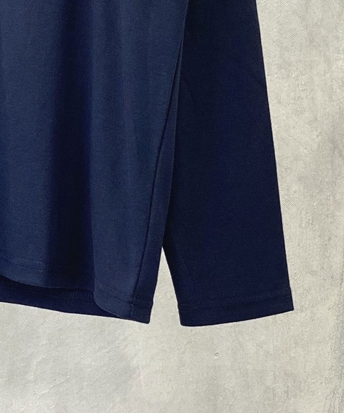 Beno（ビーノ）の「T/Cポンチ ワイドシルエット ロングスリーブ Tシャツ（Tシャツ/カットソー・メンズ・オフホワイト/ブラック/ダークグレー/グレイッシュベージュ/サンドベージュ/ダークブラウン/ダークグリーン/ネイビー・M/L）」の14枚目の写真