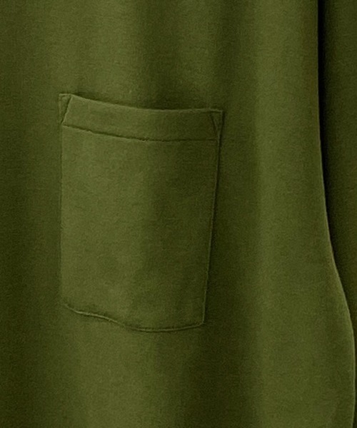 Beno（ビーノ）の「T/Cポンチ ワイドシルエット ロングスリーブ Tシャツ（Tシャツ/カットソー・メンズ・オフホワイト/ブラック/ダークグレー/グレイッシュベージュ/サンドベージュ/ダークブラウン/ダークグリーン/ネイビー・M/L）」の18枚目の写真