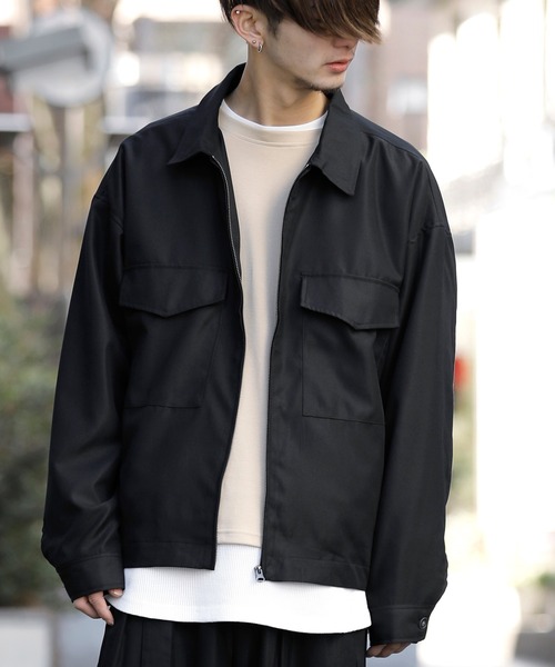 Beno（ビーノ）の「T/Cポンチ ワイドシルエット ロングスリーブ Tシャツ（Tシャツ/カットソー・メンズ・オフホワイト/ブラック/ダークグレー/グレイッシュベージュ/サンドベージュ/ダークブラウン/ダークグリーン/ネイビー・M/L）」の16枚目の写真