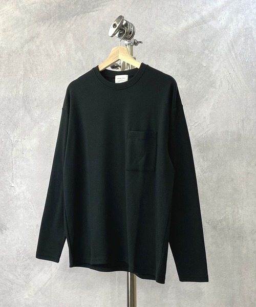 Beno（ビーノ）の「T/Cポンチ ワイドシルエット ロングスリーブ Tシャツ（Tシャツ/カットソー・メンズ・オフホワイト/ブラック/ダークグレー/グレイッシュベージュ/サンドベージュ/ダークブラウン/ダークグリーン/ネイビー・M/L）」の21枚目の写真