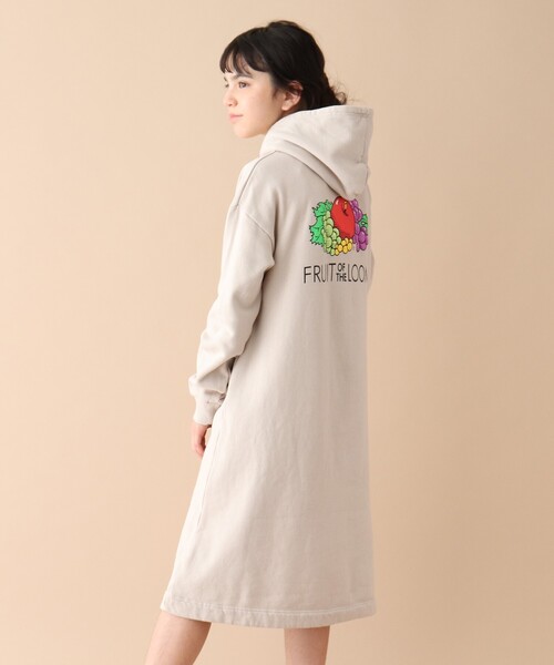 150 160cm Fruits Of The Loom フルーツオブザルーム 裏起毛プルパーカーワンピース